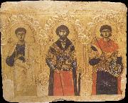 unknow artist The Apostle Phillip and the Saints Theodore and Demetrius oil painting on canvas